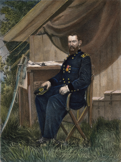 Philip Sheridan (1831-1888). /Namerican Army Commander Outside Of His Tent During The Civil War. American Engraving, 1865, After A Photograph. Poster Print by Granger Collection - Item # VARGRC0034924