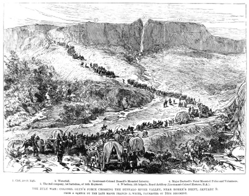 Zulu War, 1879. /Ncolonel Richard Glyn'S Force Crossing The Buffalo River Valley, Near Rorke'S Drift, South Africa, On 9 January 1879, During The Zulu War. Contemporary English Engraving. Poster Print by Granger Collection - Item # VARGRC0012936