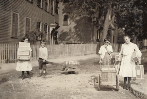 Family Of Workers, 1912. /Na Family In Roxbury, Massachusetts, Carrying Home Tags To String For Work. Photograph By Lewis Hine, August 1912. Poster Print by Granger Collection - Item # VARGRC0107862
