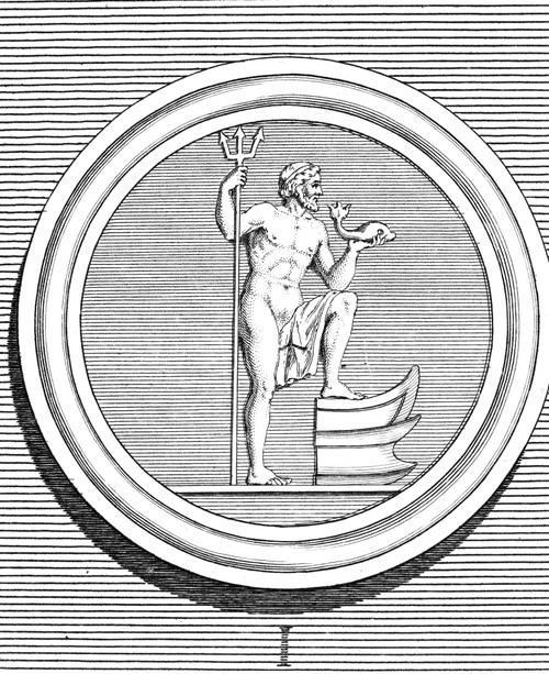 Poseidon/Neptune. /Nline Engraving, Italian, 18Th Century. Poster Print by Granger Collection - Item # VARGRC0017960