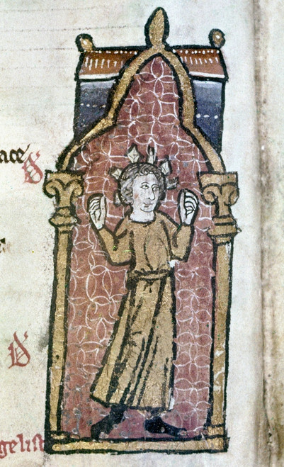 Dancer, 13Th Century. /Ndance Of A Man Crowned With Leaves. Flemish Manuscript Illumination, 13Th Century. Poster Print by Granger Collection - Item # VARGRC0128895