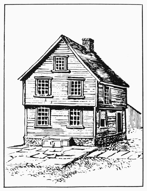 Benjamin Franklin (1706-1790). /Namerican Printer, Publisher, Scientist, Inventor, Statesman And Diplomat. Birthplace Of Franklin In Boston, Massachusetts. Line Engraving. Poster Print by Granger Collection - Item # VARGRC0100531