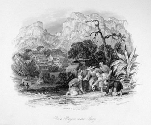 China: Dice Players, 1843. /Ndice Players Near Xiamen (Or Amoy), China. Steel Engraving, English, 1843, After A Drawing By Thomas Allom. Poster Print by Granger Collection - Item # VARGRC0120016