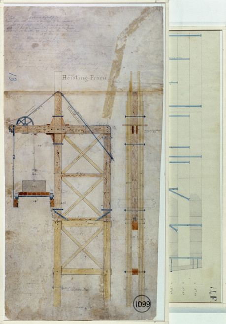 Brooklyn Bridge: Diagram. /Noriginal Drawing For The Frame Built For Hoisting Stone During The Construction Of The Brooklyn Bridge, C1880. Poster Print by Granger Collection - Item # VARGRC0167083