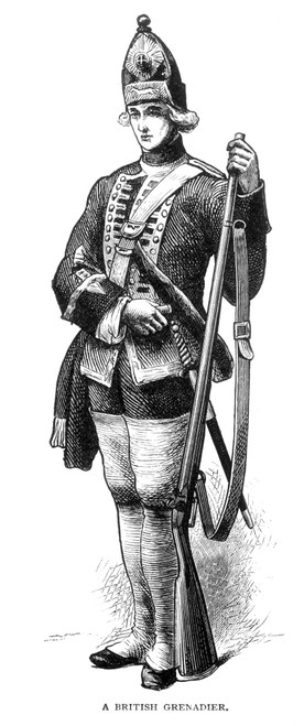 British Grenadier. /Na British Grenadier From The Time Of The American Revolutionary War. Wood Engraving, 19Th Century. Poster Print by Granger Collection - Item # VARGRC0012111