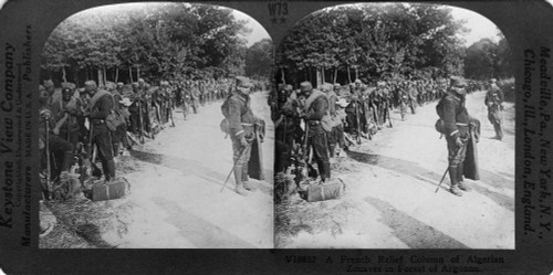 World War I: Argonne, C1918. /Na French Relief Column Of Algerian Zouaves In The Forest Of Argonne, France, During World War I, C1918. Poster Print by Granger Collection - Item # VARGRC0325456