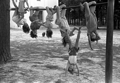 Georgia: Playground, 1938. /Na Group Of Schoolgirls Hanging Upside Down In A Playground At The Irwinville School, Irwinville, Georgia. Photograph By John Vachon In May 1938. Poster Print by Granger Collection - Item # VARGRC0119147