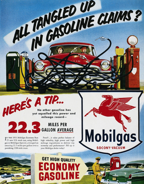 Mobil Advertisement, 1953. /Namerican Advertisement For Mobilgas Gasoline, 1953. Poster Print by Granger Collection - Item # VARGRC0118937