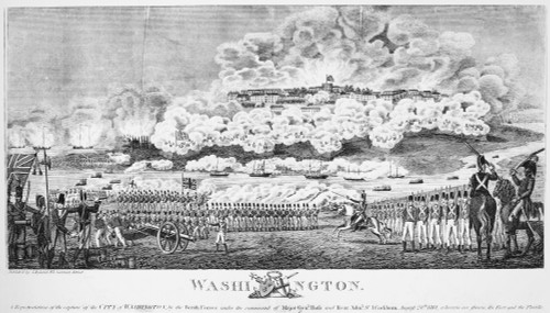 Washington Burning, 1814. /Nthe British Attack On Washington, D.C., On 24 August 1814. Contemporary English Line Engraving. Poster Print by Granger Collection - Item # VARGRC0047123