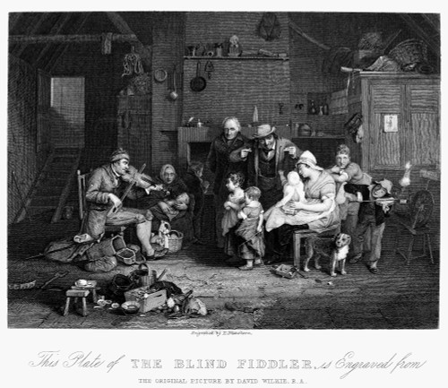 Blind Fiddler. /Nsteel Engraving, English, C1840, After The Painting, 1806, By Sir David Wilkie. Poster Print by Granger Collection - Item # VARGRC0079879