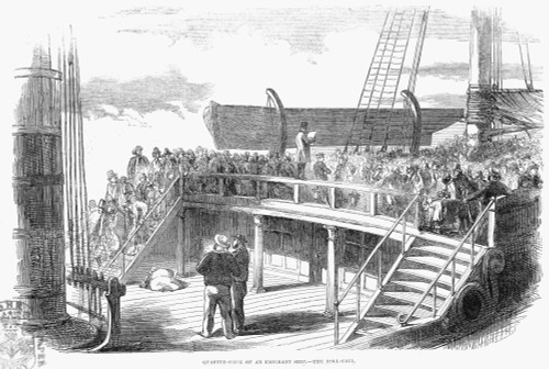 Irish Immigrants, 1850. /Nroll Call On The Quarter Deck Of An Emigrant Ship. Wood Engraving From An English Newspaper Of 1850. Poster Print by Granger Collection - Item # VARGRC0054131