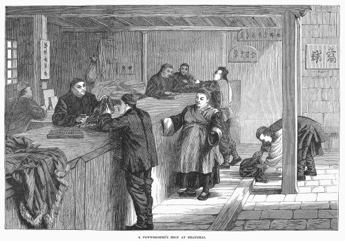 Shanghai: Pawn Shop, 1873. /Npawnbroker'S Shop At Shanghai, China. Wood Engraving, 1873. Poster Print by Granger Collection - Item # VARGRC0096867