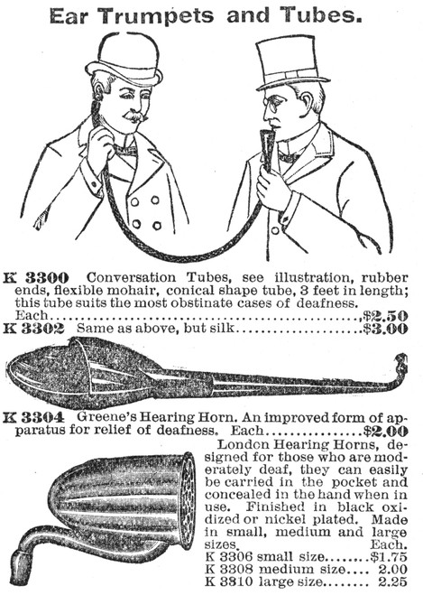 Hearing Aid, 1900. /Nas Advertised In The Montgomery Ward Catalogue Of 1900. Poster Print by Granger Collection - Item # VARGRC0029412 Hearing Aid, 1900. /Nas Advertised In The Montgomery Ward Catalogue Of 1900. Poster Print by Granger Collection - Item # VARGRC0029412