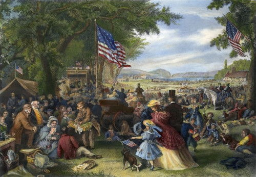 Fourth Of July, 1875. /N'The Days We Celebrate.' Color Engraving, 1875, By John C. Mcrae After F.A. Chapman. Poster Print by Granger Collection - Item # VARGRC0010972