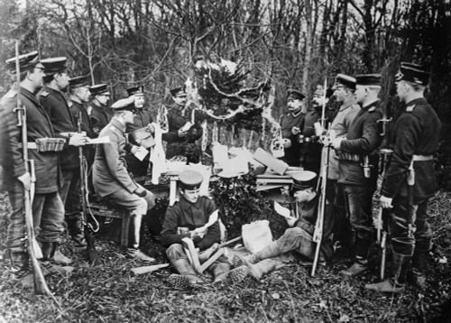 Wwi: Christmas, C1915. /Ngerman Soldiers Celebrating Christmas During World War I. Photograph, C1914. Poster Print by Granger Collection - Item # VARGRC0353589