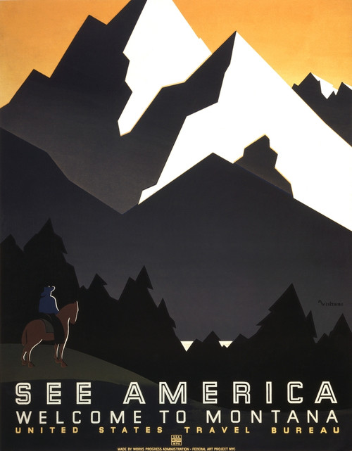 See America Poster, C1937. /Nunited States Travel Bureau Poster Promoting Tourism In Montana, C1937. Poster Print by Granger Collection - Item # VARGRC0173240