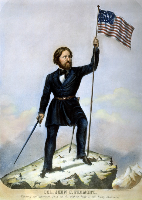 John C. Fremont /N(1813-1890). American Explorer, Army Officer, And Politician. Colored Lithograph Published In 1856 For The Benefit Of Fremont'S Presidential Campaign. Poster Print by Granger Collection - Item # VARGRC0008312
