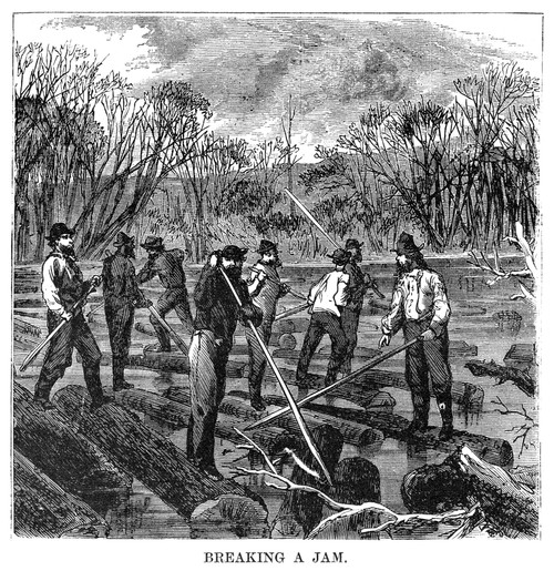 Minnesota: Logging, 1870. /Nlumberjacks Clearing A Log Jam, On A River In Minnesota. Wood Engraving, American, 1870. Poster Print by Granger Collection - Item # VARGRC0267296