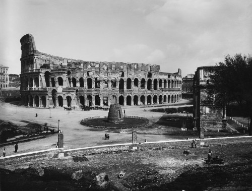 Rome: Colosseum. /Nthe Colosseum, Meta Sudans And Arch Of Titus In Rome. Photograph, 19Th Century. Poster Print by Granger Collection - Item # VARGRC0124868