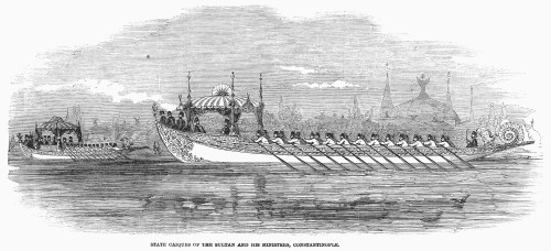 Constantinople: Barge, 1853. /N'State Caiques Of The Sultan And His Ministers, Constantinople.' Wood Engraving, English, 1853. Poster Print by Granger Collection - Item # VARGRC0100065