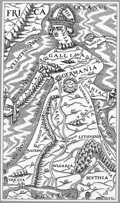 Europe As A Queen, 1588. Woodcut From Sebastian Munster'S 'Cosmographia,' 1588. Poster Print by Granger Collection - Item # VARGRC0054902