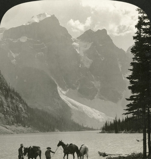 Canada: Rocky Mountains. /Nmoraine Lake In The Rocky Mountains In Alberta, Canada. Stereograph, C1908. Poster Print by Granger Collection - Item # VARGRC0350200
