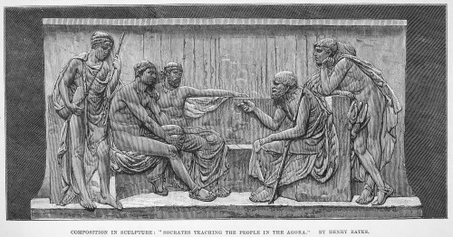 Socrates (C470-399 B.C.). /Ngreek Philosopher. Socrates Teaching The People In The Agora. Wood Engraving After A Relief By Harry Bates (C1850-1899). Poster Print by Granger Collection - Item # VARGRC0005756