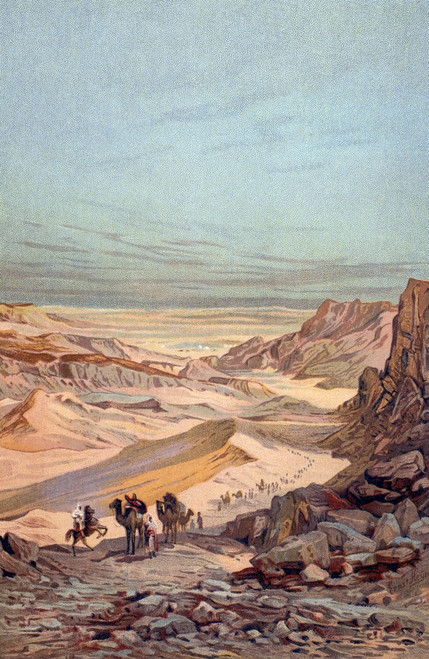 Ancient Semitic Caravan. /Ndesert And Caravan In The Land Of The Semites. Lithograph, American, 1893. Poster Print by Granger Collection - Item # VARGRC0099036