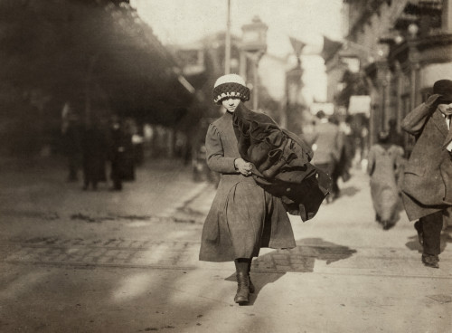 Hine: Home Industry, 1912. /Na Young Girl Carrying A Bundle Of Coats For Home-Work Near Astor Place In New York City. Photograph By Lewis Hine, February 1912. Poster Print by Granger Collection - Item # VARGRC0167520 Hine: Home Industry, 1912. /Na Young Girl Carrying A Bundle Of Coats For Home-Work Near Astor Place In New York City. Photograph By Lewis Hine, February 1912. Poster Print by Granger Collection - Item # VARGRC0167520