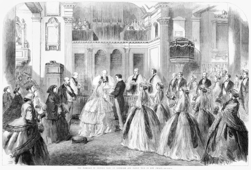 Royal Wedding, 1866. /N'The Marriage Of Princess Mary Of Cambridge And Prince Teck In Kew Church.' Engraving, 1866. Poster Print by Granger Collection - Item # VARGRC0264513