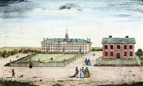 Princeton College, 1764. /Nthe College Of New Jersey At Princeton. Line Engraving, 1764. Poster Print by Granger Collection - Item # VARGRC0008085