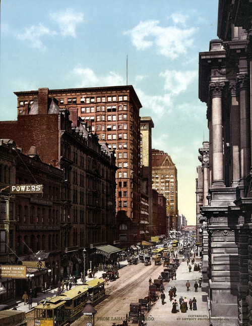 Chicago: Street Scene. /Na View Of Randolph Street East From Lasalle Street In Chicago, Illinois. Photochrome, C1900. Poster Print by Granger Collection - Item # VARGRC0180649