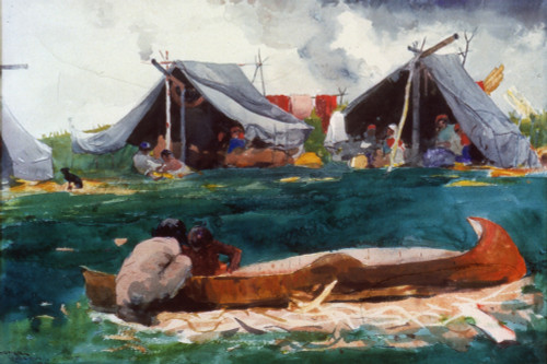 Homer: Canoes. /Nnative Americans Making Canoes. Watercolor, 1895, By Winslow Homer. Poster Print by Granger Collection - Item # VARGRC0035148