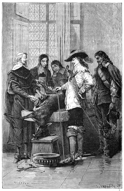 William Harvey (1578-1657). /Nenglish Anatomist And Physician. Harvey Demonstrating His Theory Of The Circualtion Of The Blood To King Charles I. Wood Engraving, French, 19Th Century. Poster Print by Granger Collection - Item # VARGRC0015165 William Harvey (1578-1657). /Nenglish Anatomist And Physician. Harvey Demonstrating His Theory Of The Circualtion Of The Blood To King Charles I. Wood Engraving, French, 19Th Century. Poster Print by Granger Collection - Item # VARGRC0015165