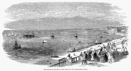 England: Brighton, 1853. /Ncrowds Watching The Regatta At Brighton, England, 1853. Contemporary English Wood Engraving. Poster Print by Granger Collection - Item # VARGRC0094741