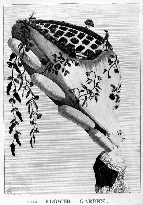 Cartoon: Hairstyles, 1777. /N'The Flower Garden.' English Cartoon Etching By Matthew Darly, 1777, Satirizing Trends In Women'S Hairstyles. Poster Print by Granger Collection - Item # VARGRC0125927