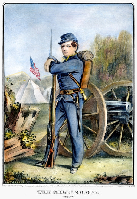 Civil War: Union Soldier. /Na Union Soldier Boy On Duty. Lithograph, 1864, By Currier & Ives. Poster Print by Granger Collection - Item # VARGRC0044952
