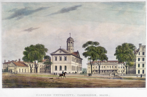 Harvard University, 1828. /Nharvard University In Cambridge Massachusetts. Color Lithograph, 1828. Poster Print by Granger Collection - Item # VARGRC0130165