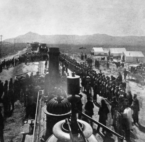 Promontory Point, 1869. /Nthe Joining Of The Central Pacific And Union Pacific Railroads At Promontory Point, Utah, On May 10, 1869. Photograph. Poster Print by Granger Collection - Item # VARGRC0259720 Promontory Point, 1869. /Nthe Joining Of The Central Pacific And Union Pacific Railroads At Promontory Point, Utah, On May 10, 1869. Photograph. Poster Print by Granger Collection - Item # VARGRC0259720