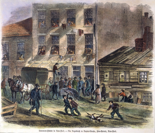 Five Points, Nyc, C1860. /Na Funeral On Baxter Street. Wood Engraving From A German-Language American Newspaper, C1860. Poster Print by Granger Collection - Item # VARGRC0009107