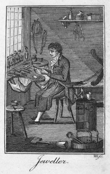 Colonial Jeweller. /Na Colonial American Jeweller. Line Engraving, Late 18Th Century. Poster Print by Granger Collection - Item # VARGRC0005702