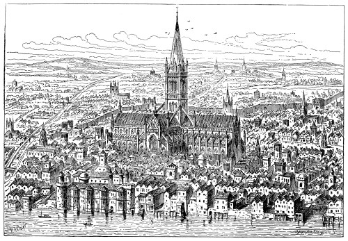 View Of London, 1540. /Nold St. Paul'S Cathedral And The Surrounding Neighborhood As It Appeared In 1540. Line Engraving, Late 19Th Century, After Anthony Van Wyngaerde'S View Of London. Poster Print by Granger Collection - Item # VARGRC0069886