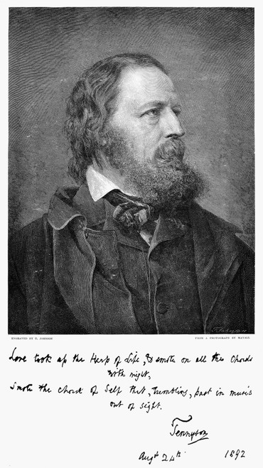Alfred Tennyson (1809-1892). /N1St Baron Tennyson. English Poet. Wood Engraving, 1893, After A Photograph. Poster Print by Granger Collection - Item # VARGRC0071410