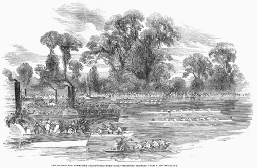 Rowing: Thames River, 1852. /Nthe Yearly Oxford And Cambridge Boat Race On The Thames River. Wood Engraving From An English Newspaper, 1852. Poster Print by Granger Collection - Item # VARGRC0044932