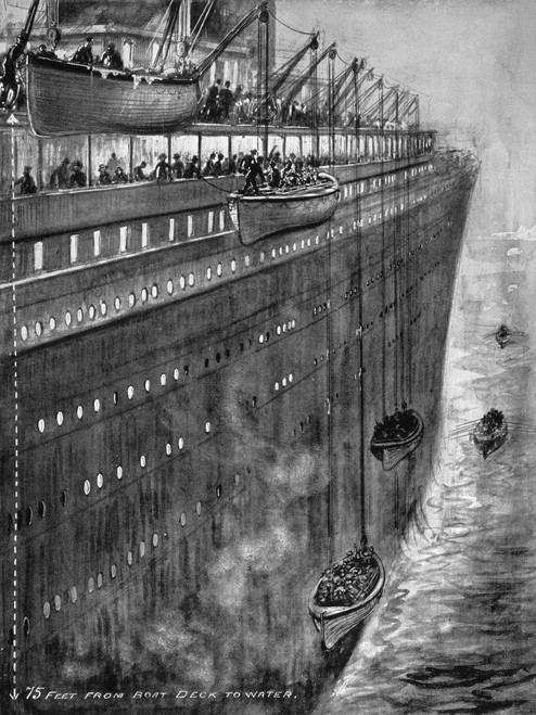 The 'Titanic,' 1912. /Nthe Lowering Of The Lifeboats On The White Star Liner "Titanic" After She Had Struck An Iceberg In The North-Atlantic On April 14, 1912: Contemporary Illustration. Poster Print by Granger Collection - Item # VARGRC0046019 The 'Titanic,' 1912. /Nthe Lowering Of The Lifeboats On The White Star Liner "Titanic" After She Had Struck An Iceberg In The North-Atlantic On April 14, 1912: Contemporary Illustration. Poster Print by Granger Collection - Item # VARGRC0046019