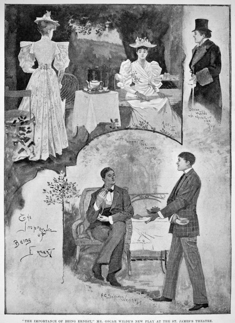 Importance Of Being Earnest. /Nscenes From Oscar Wilde'S 'The Importance Of Being Earnest' At The St. James Theater, Printed In An English Newspaper, 1895. Poster Print by Granger Collection - Item # VARGRC0046139