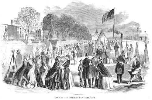 Civil War: Union Camp, 1861. /Nunion Army Camp At The Battery, New York City, Shortly After The Outbreak Of The Civil War. Wood Engraving From An American Newspaper Of 1861. Poster Print by Granger Collection - Item # VARGRC0057160