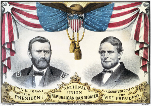Presidential Campaign, 1868. /Nulysses S. Grant And Schulyer Colfax As The Republican Party Candidates For President And Vice-President On A Lithograph Campaign Poster Of 1868. Poster Print by Granger Collection - Item # VARGRC0011427
