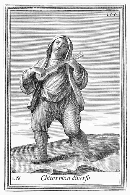 Guitar, 1723. /Nthe Italian Guitar. Copper Engraving, 1723, By Arnold Van Westerhout. Poster Print by Granger Collection - Item # VARGRC0079852