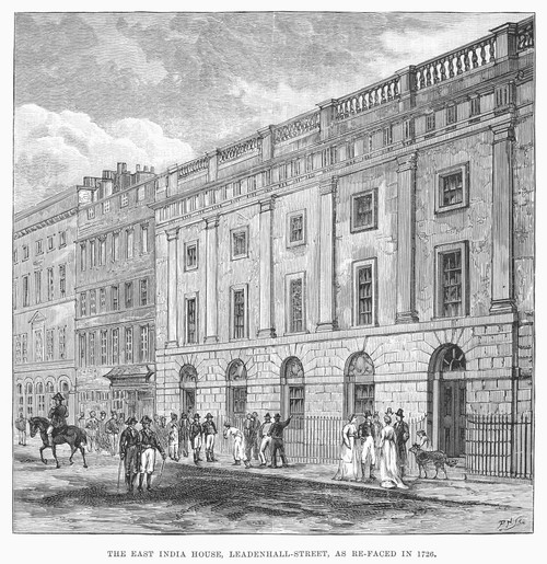 British East India Company. /Nthe East India House In Leadenhall Street, London, England, As It Appeared After Being Refaced In 1726. Wood Engraving, English, 1890. Poster Print by Granger Collection - Item # VARGRC0088607
